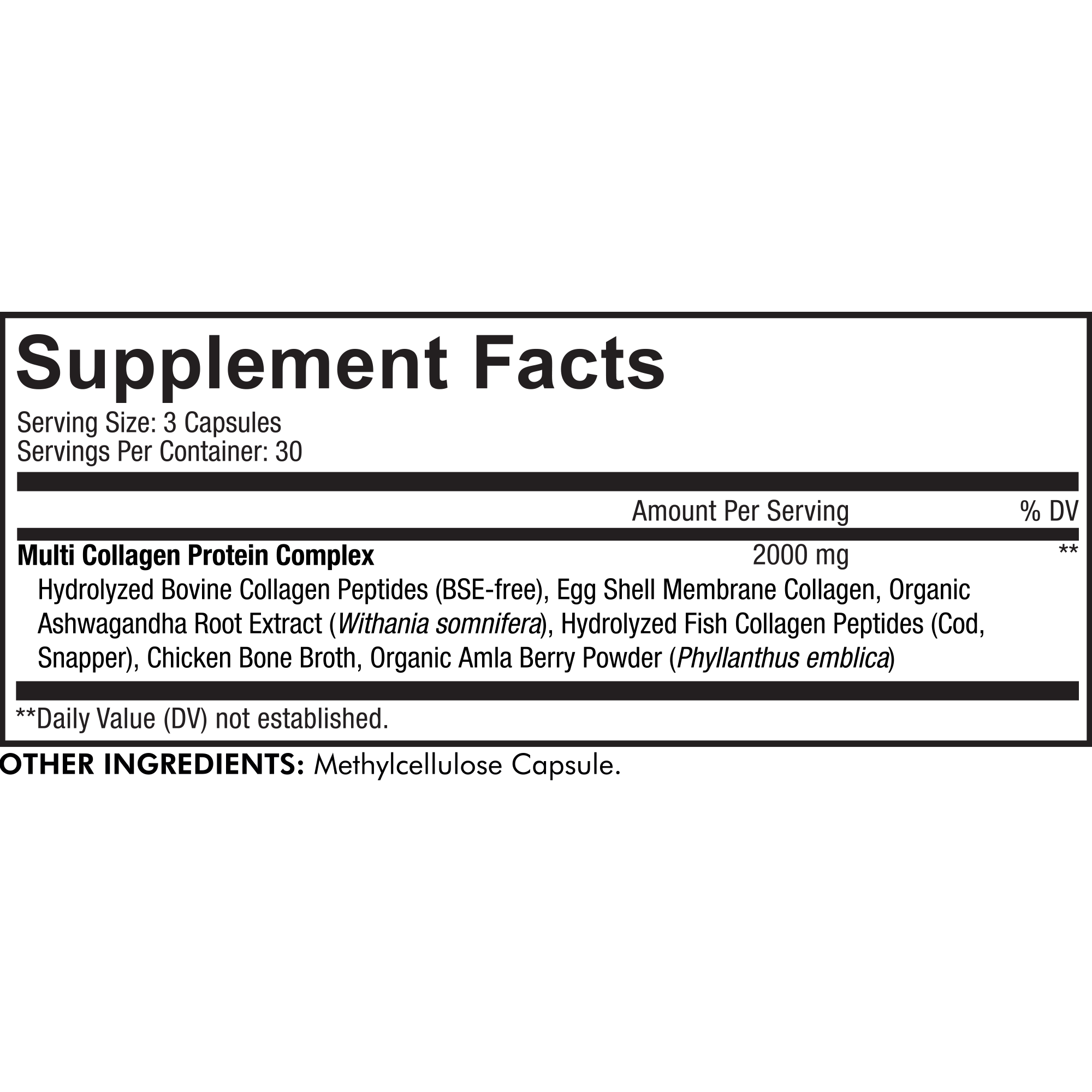 Codeage Multi Collagen Protein Supplement Facts
